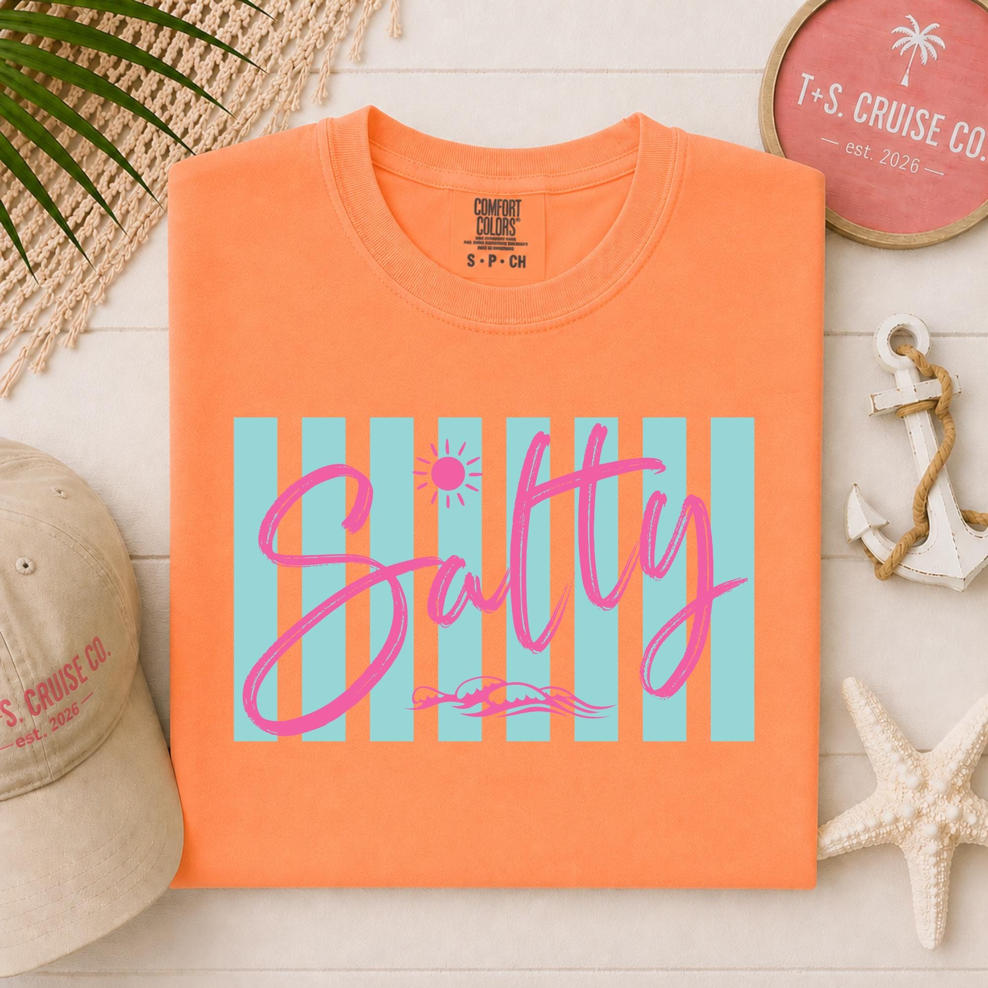 Salty Beach Tee Neon Summer Graphic Shirt