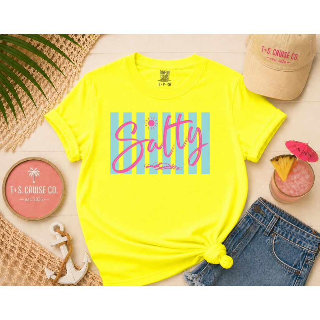 Salty Beach Tee Neon Summer Graphic Shirt