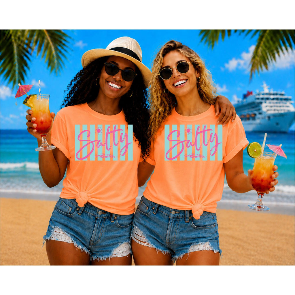 Salty Beach Tee Neon Summer Graphic Shirt