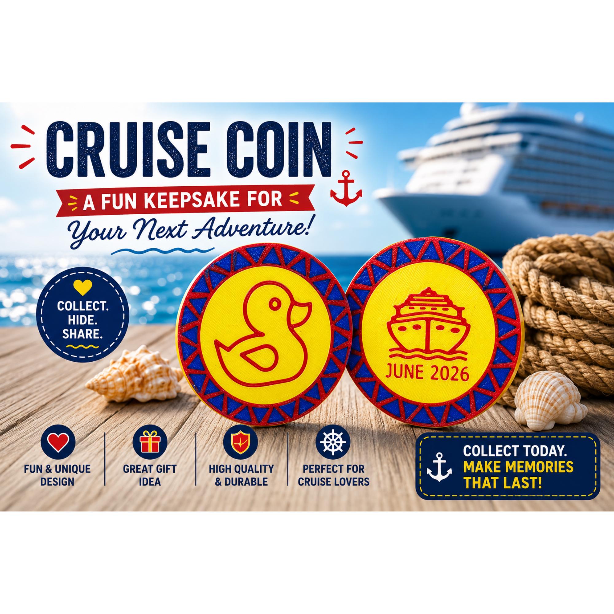 Duck Cruise Coin | Keep or Hide You Decide  | Gift | Cruise Keepsake