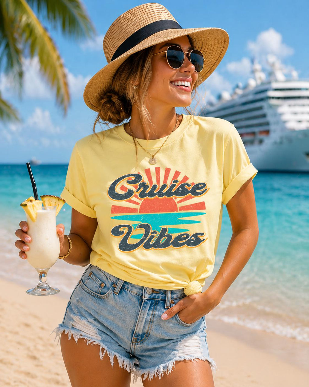 Cruise Vibes T-Shirt | Retro Sunset