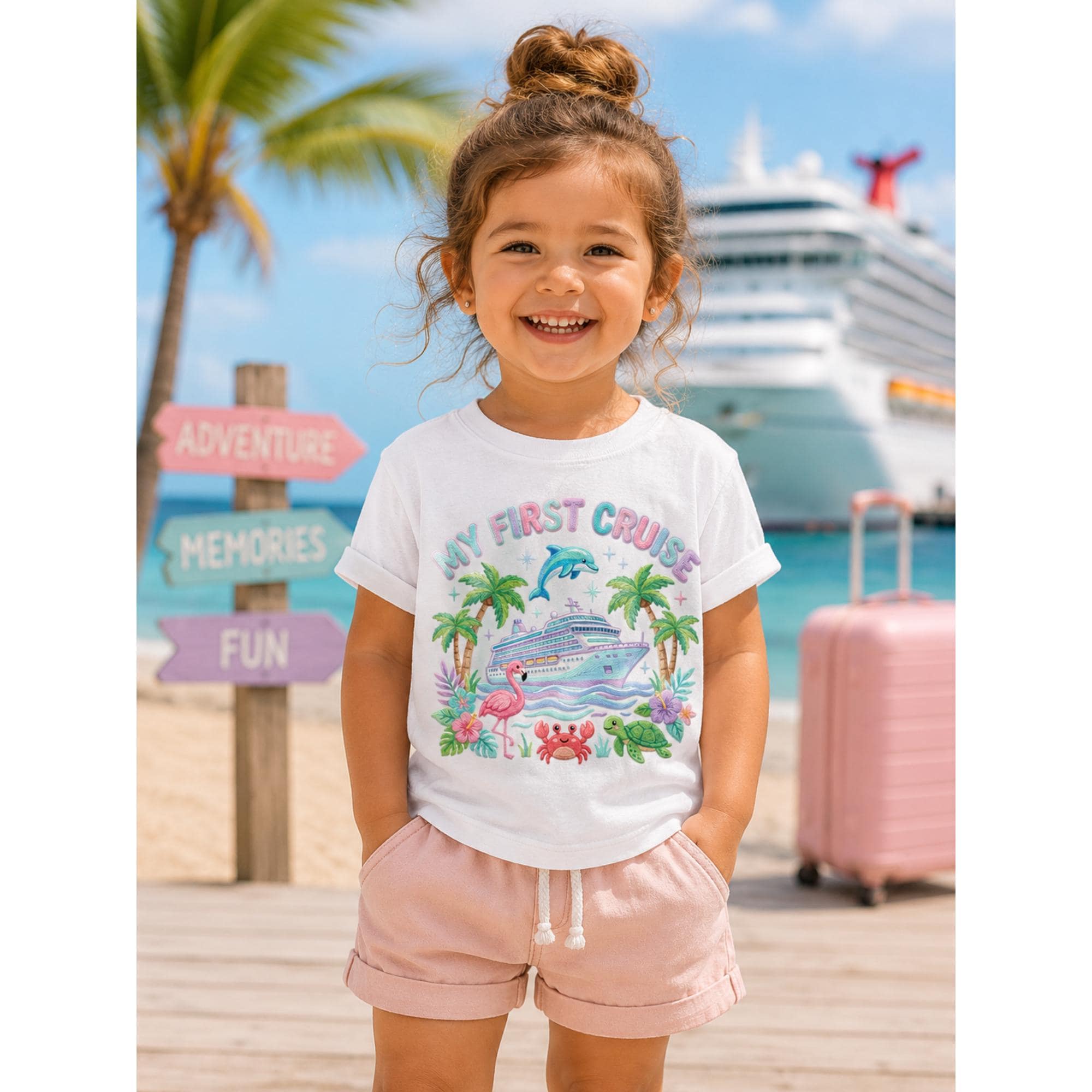Kids First Cruise Shirt | Faux Crochet Yarn