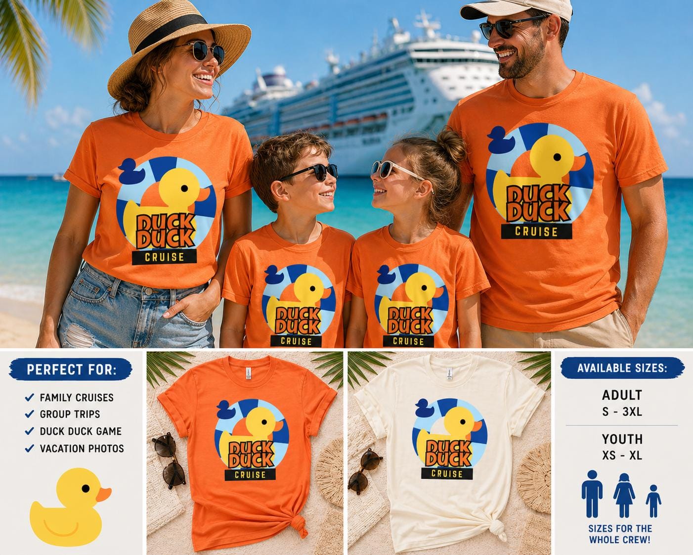 Duck Duck Cruise Family Matching Shirts