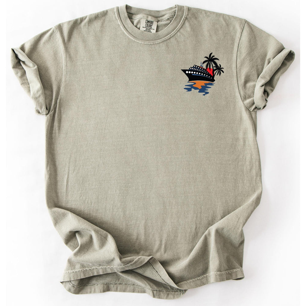 Comfort Colors Cruise Ship Pocket Tee, Ocean Reflection Design