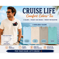 Comfort Colors Cruise Ship Pocket Tee, Tropical Palm Design