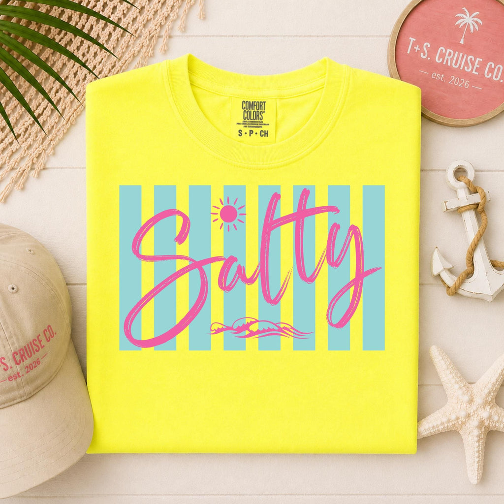 Salty Beach Tee Neon Summer Graphic Shirt
