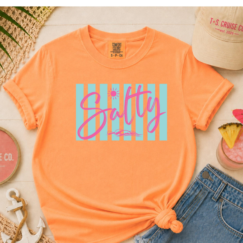 Salty Beach Tee Neon Summer Graphic Shirt