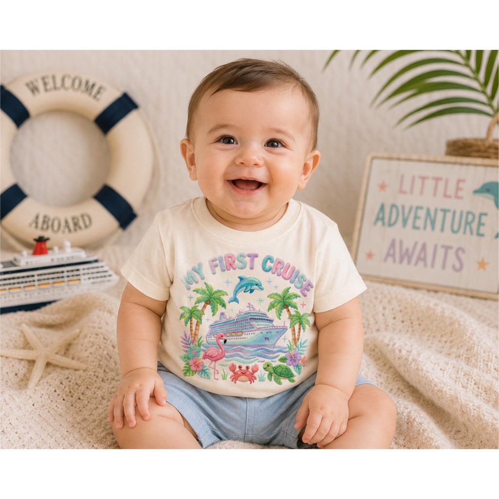 Kids First Cruise Shirt | Faux Crochet Yarn