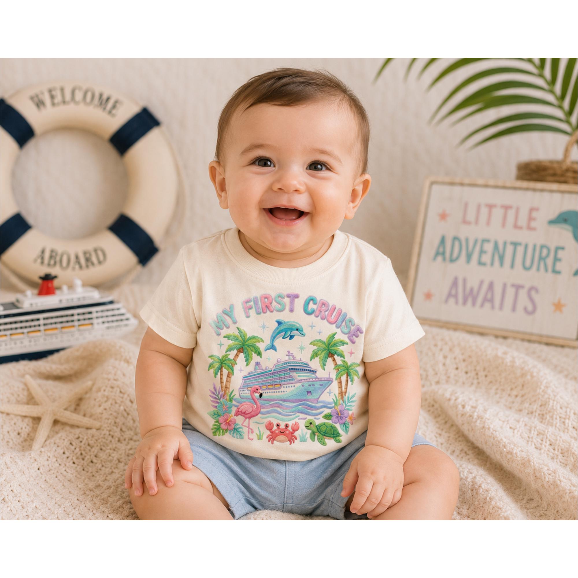 Kids First Cruise Shirt | Faux Crochet Yarn