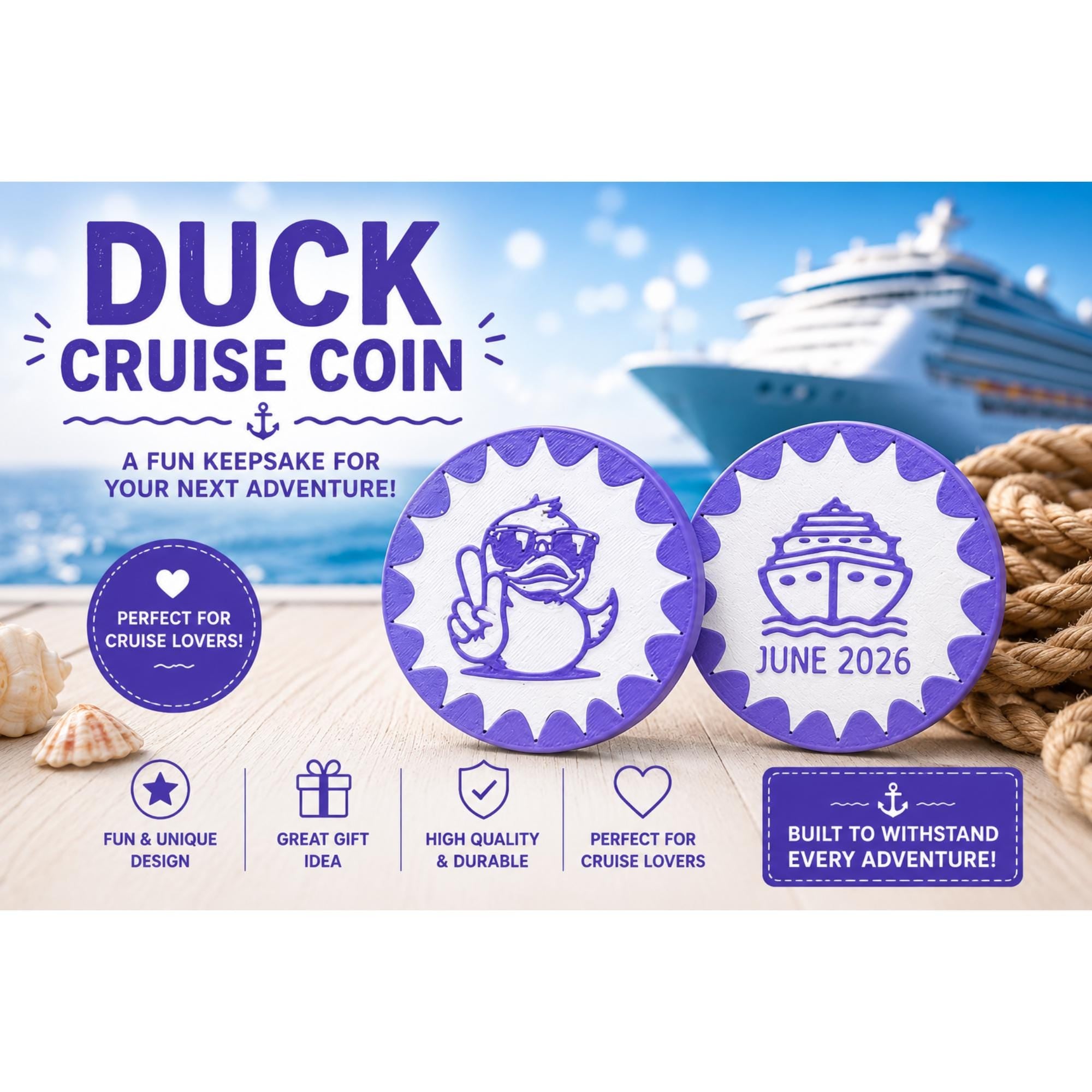 Duck Cruise Coin | Keep or Hide You Decide  | Gift | Cruise Keepsake