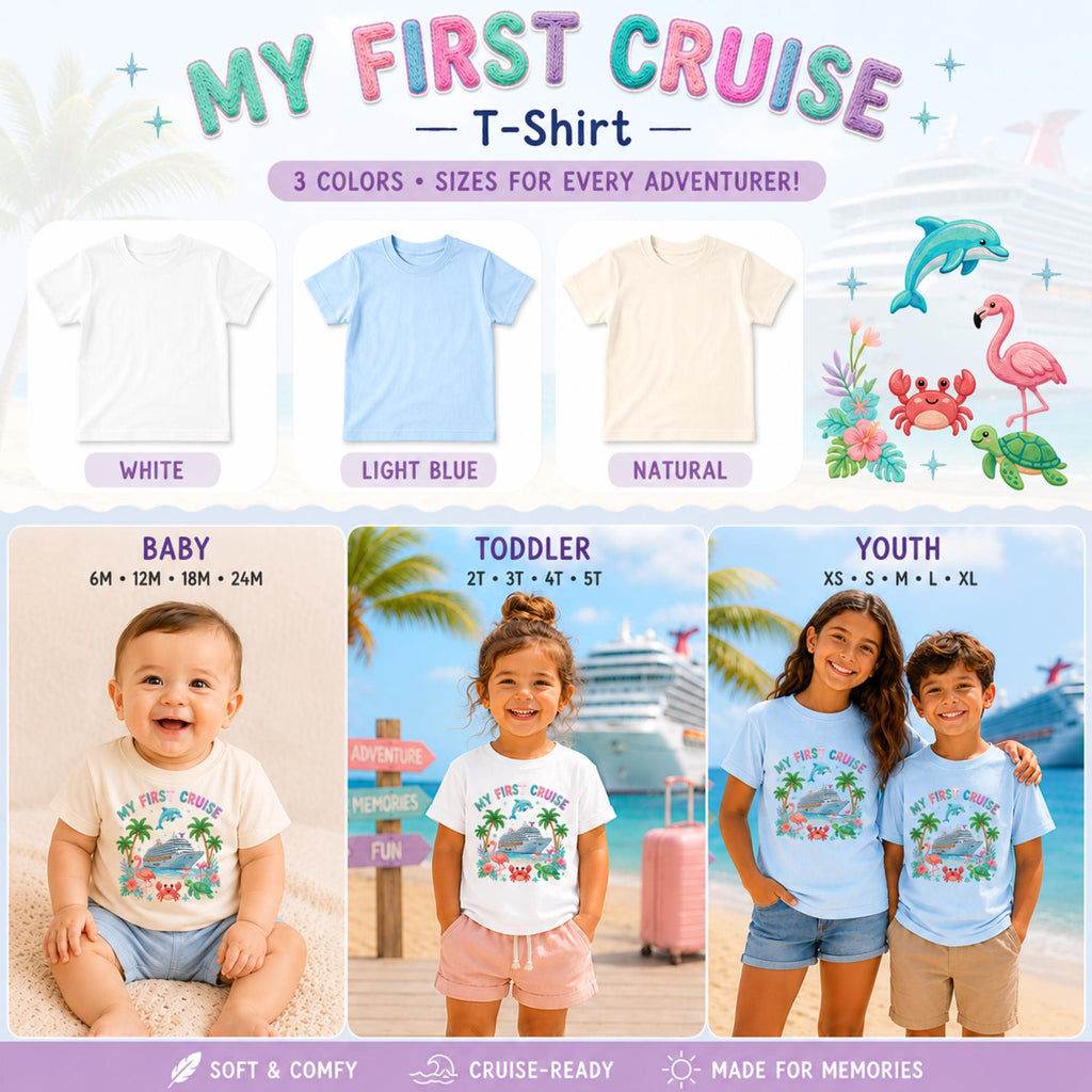 Kids First Cruise Shirt | Faux Crochet Yarn
