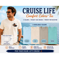 Comfort Colors Cruise Ship Pocket Tee, Sunset Cruise Design