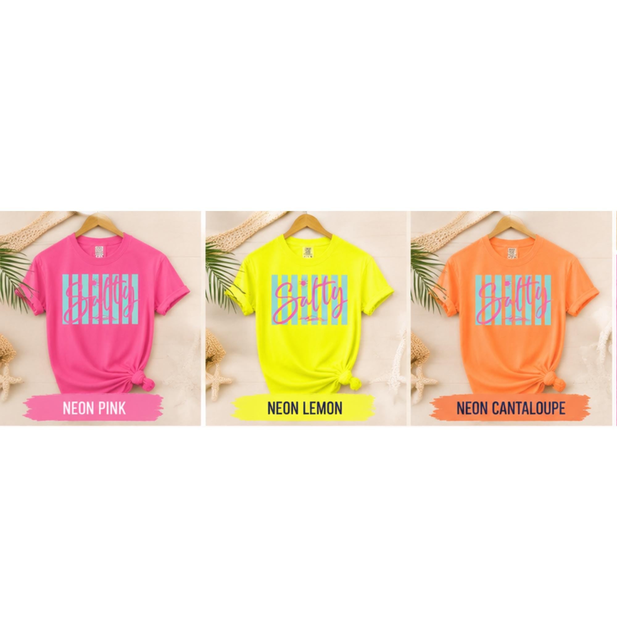 Salty Beach Tee Neon Summer Graphic Shirt